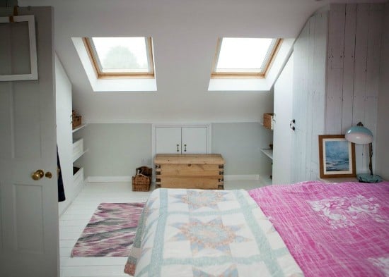 bedroom with velux windows