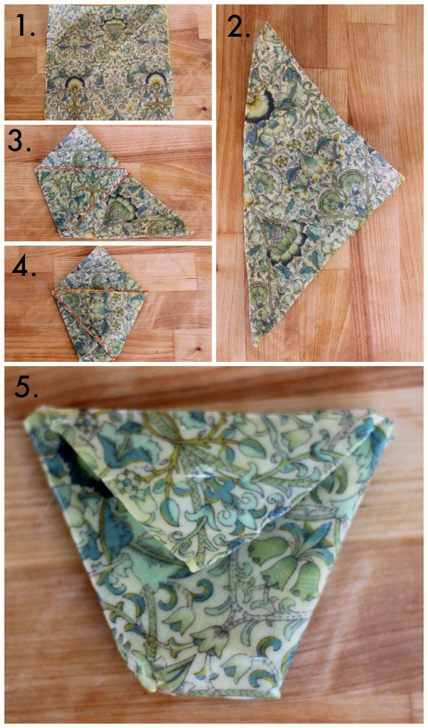how to fold beeswax wraps