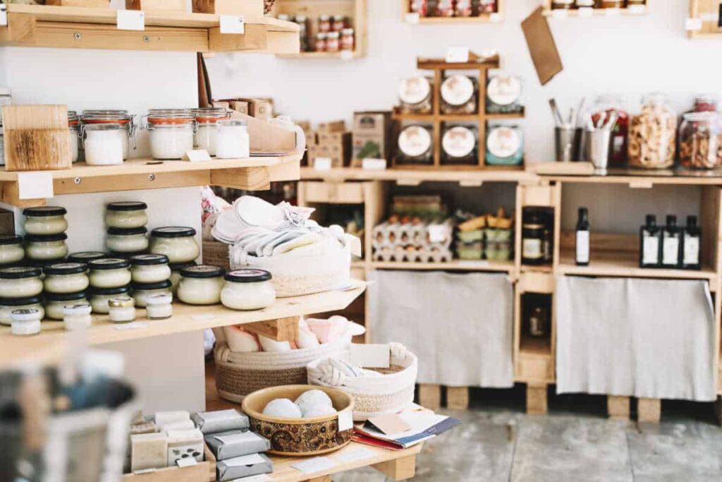 Plastic-free shop with jarred goods